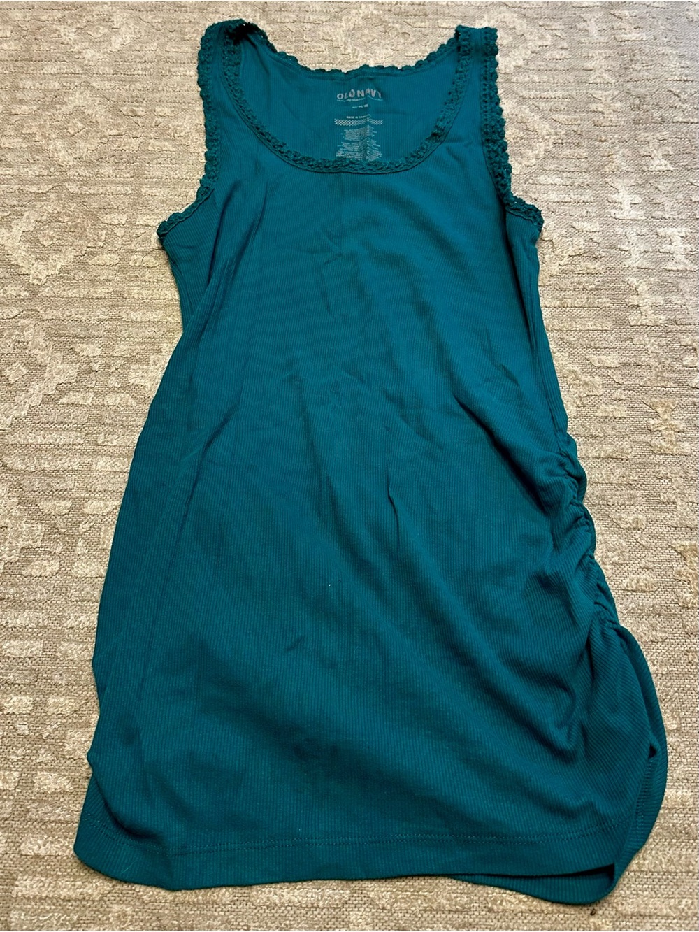 Old Navy Maternity Teal Lace-Trim Tank Top